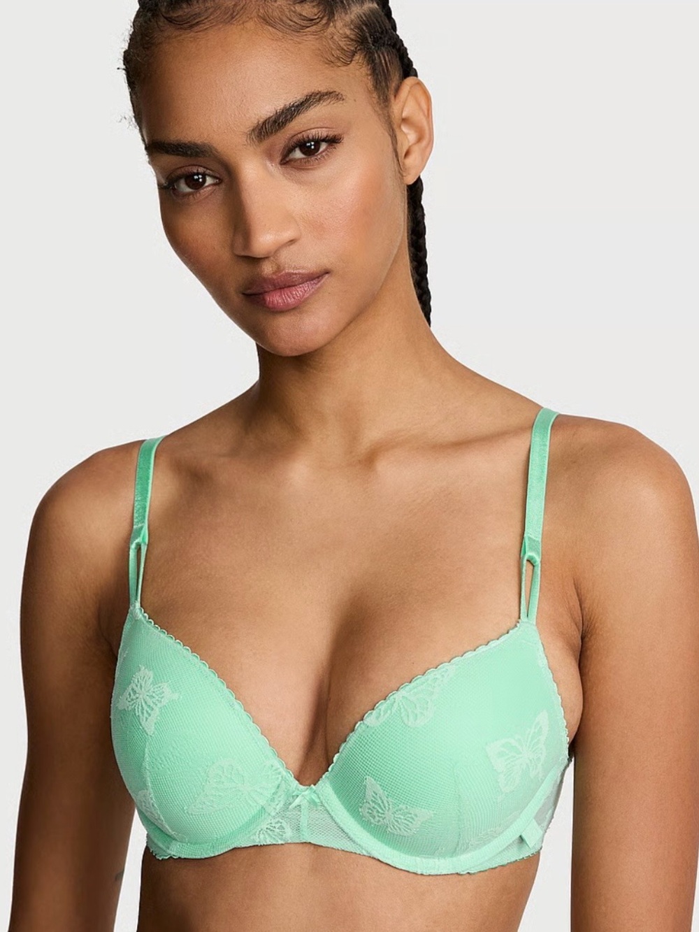 Mint Butterfly Lace Push-Up Bra - Women Intimates & Sleepwear